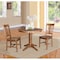 International Concepts Round 36 in Rd Top Pedestal Table, 2 San Remo Chairs, Distressed Oak, 36 in W, 36 in L, 29.1 in H K42-36RT-27B-C10-2 - alternate 3